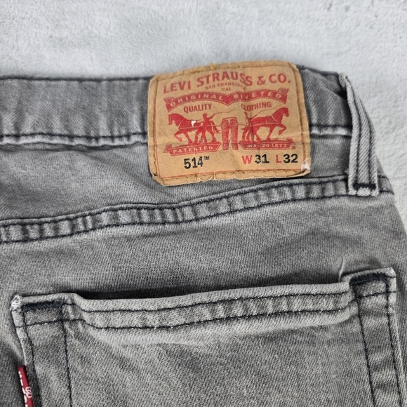 Levis 514 Gray Slim Straight 30x30 Jeans - Picture 8 of 9
